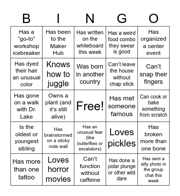 Catalyst BINGO! Bingo Card