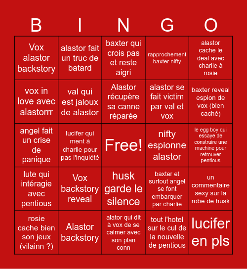 bingo hazbin ep 3-4 Bingo Card