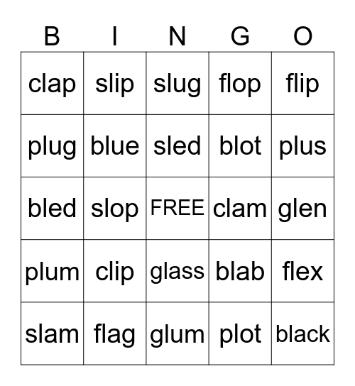 l blends Bingo Card