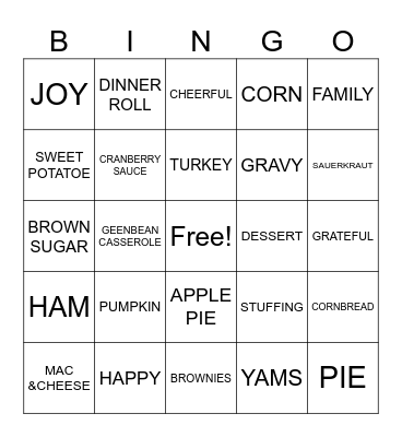 THANKFUL BINGO Card