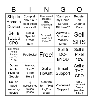 November Bingo Card