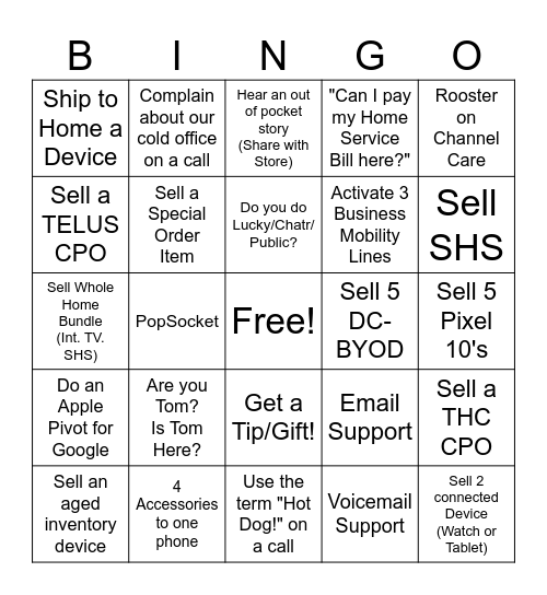 November Bingo Card