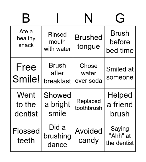 Brush Bingo Card