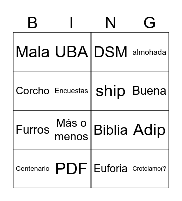 BINGO Card