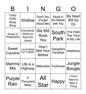 TV/Movie Bingo #4 Bingo Card