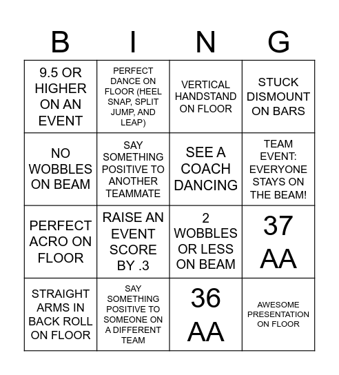 TEAM ASI LEVEL 2 BINGO Card