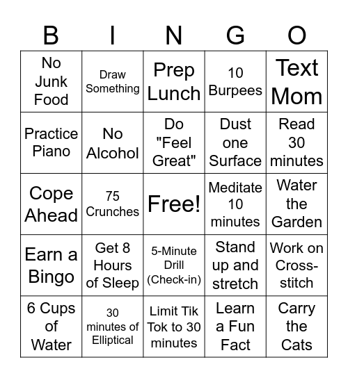 ABC PLEASE Bingo Card