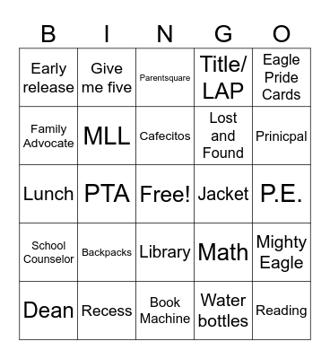 Echo Lake Bingo Card