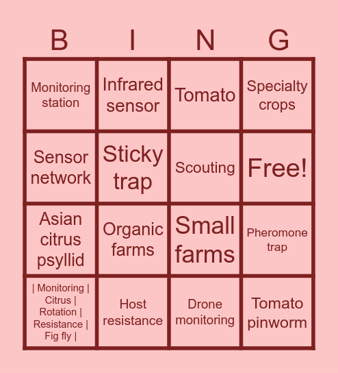 ENTO BINGO Card