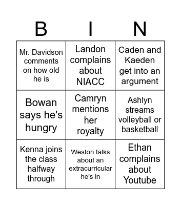 Personal Finance Bingo Card