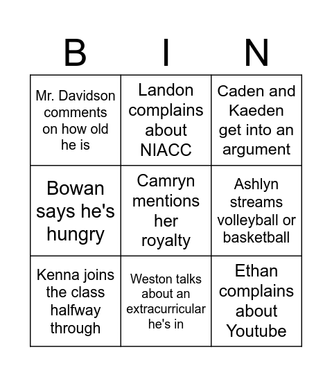 Personal Finance Bingo Card