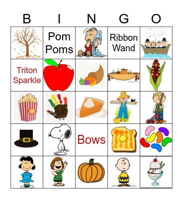 A Charlie Brown Thanksgiving Bingo Card