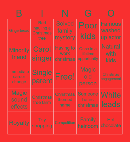 Christmas bullshitery Bingo Card