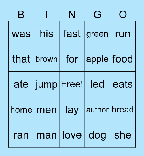 List 19-20 Bingo Card