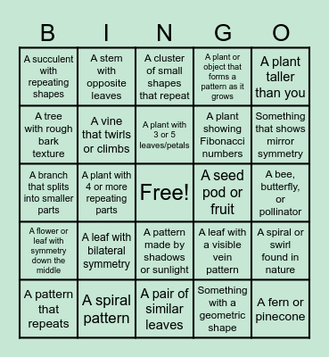 Geogarden Bingo Card