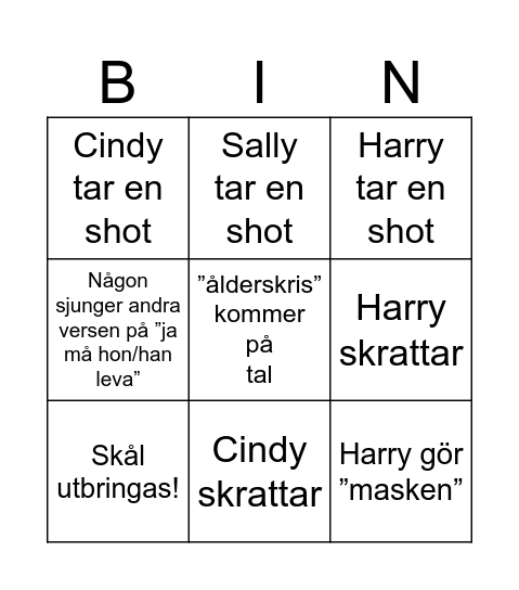 Trillingbingo Card