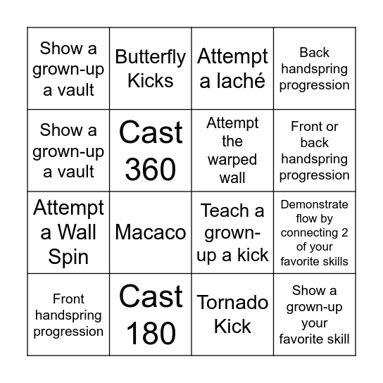 Green Ninja Bingo Card