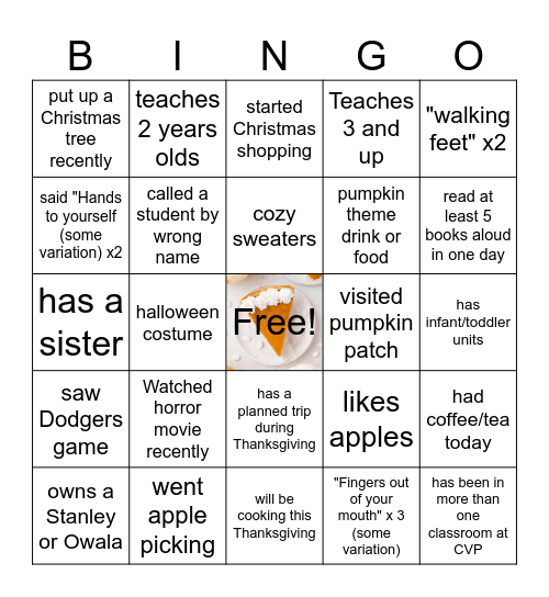 FALL BINGO Card