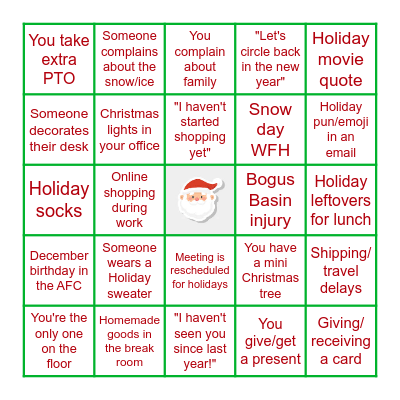 4th Floor Holiday Bing-HO-HO-HO Bingo Card