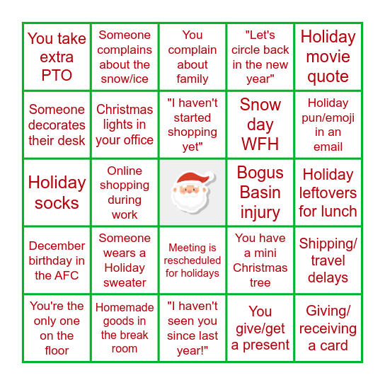 4th Floor Holiday Bing-HO-HO-HO Bingo Card