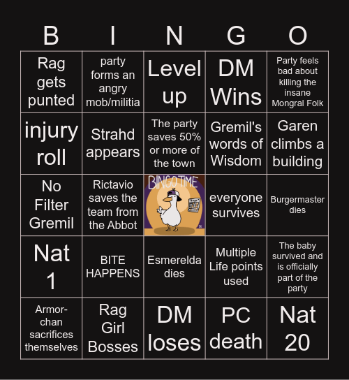CoS (Hardcore) S2 E3 | Battle at Krezk Bingo Card