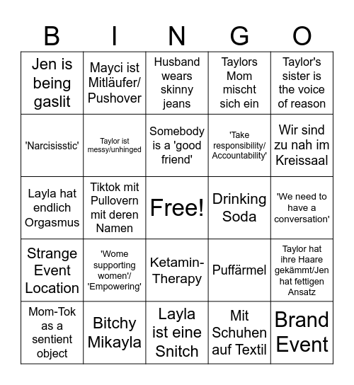 TSLOMW Bingo Card
