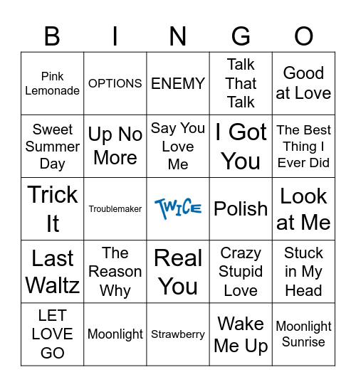 TWICE's Bingo! made by addi. Bingo Card
