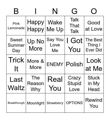 TWICE's Bingo! Bingo Card