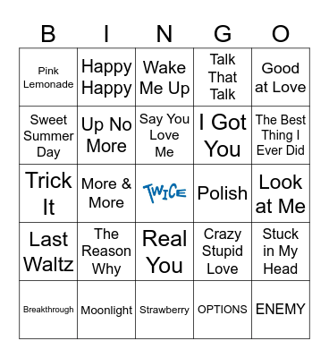 TWICE Bingo Card
