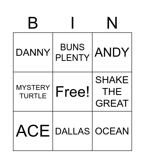 STREAMER BINGO Card