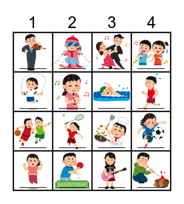 Can you _____? Bingo Card