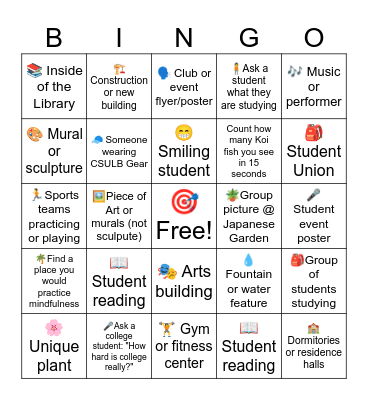 CSULB Bingo Card