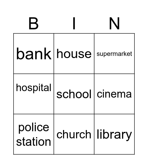 Mon Quartier Bingo Card