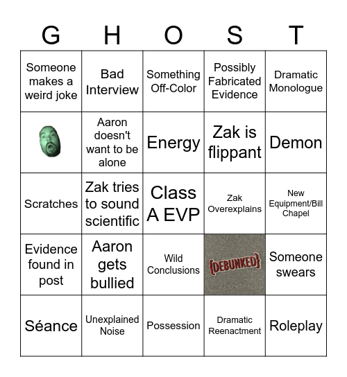 Ghost Adventures Bingo Card