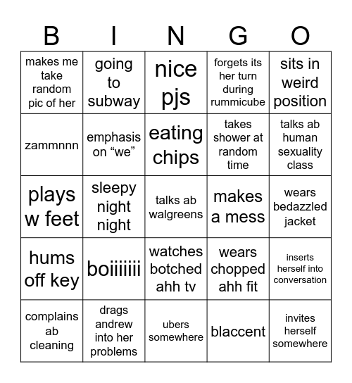 chulyssa Bingo Card