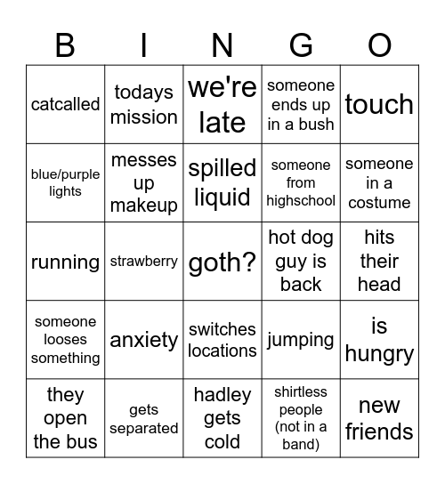 tireshop <3 Bingo Card