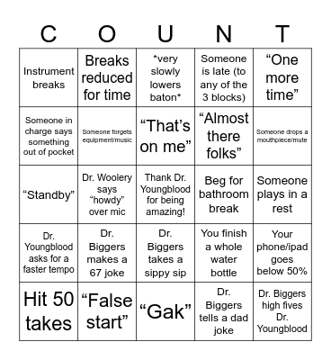 Recording Bingo Card