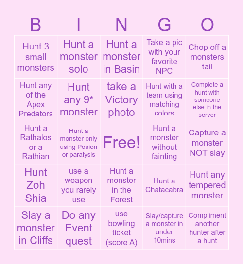Bingo of the Wilds 🌿 Bingo Card