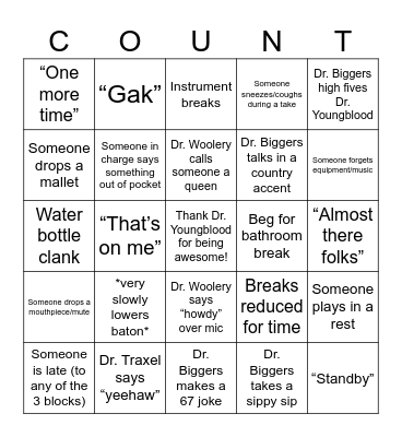 Recording Project Bingo Card