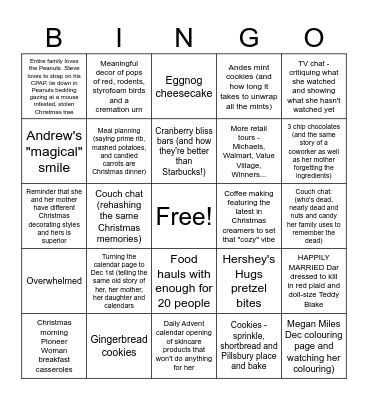 VLOGMAS 2025 BINGO! Bingo Card