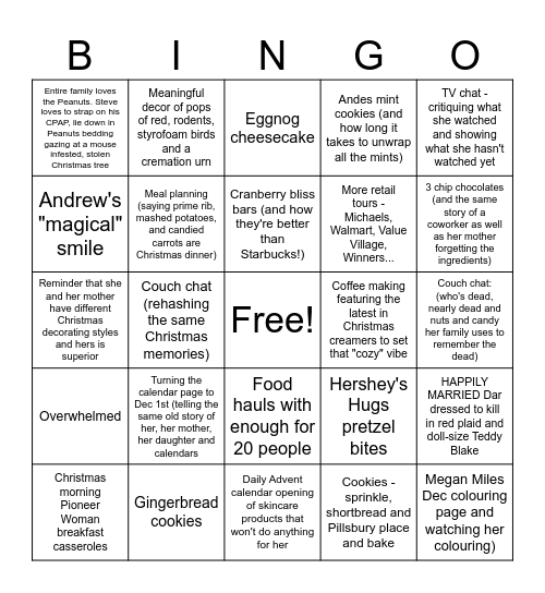 VLOGMAS 2025 BINGO! Bingo Card