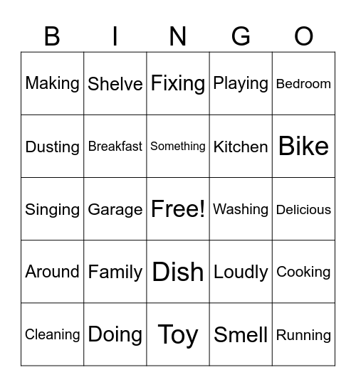 Busy Morning at Home Bingo Card