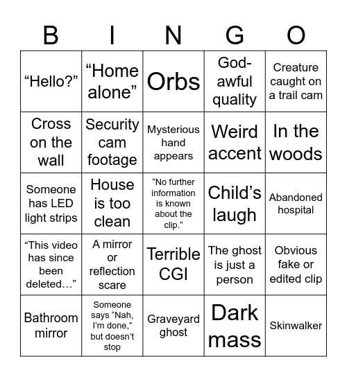 TEA Bingo Card