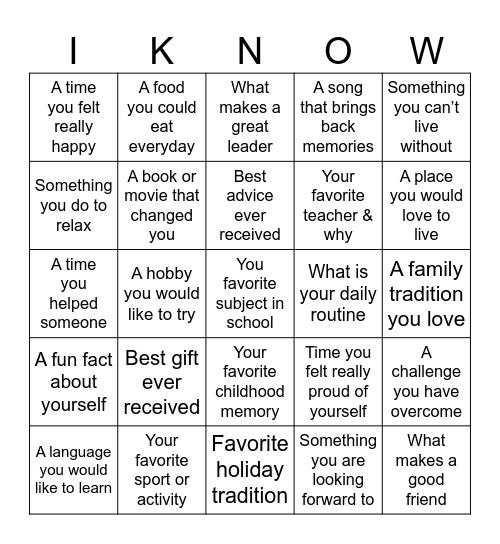 THINGS I KNOW             ABOUT MORGAN Bingo Card