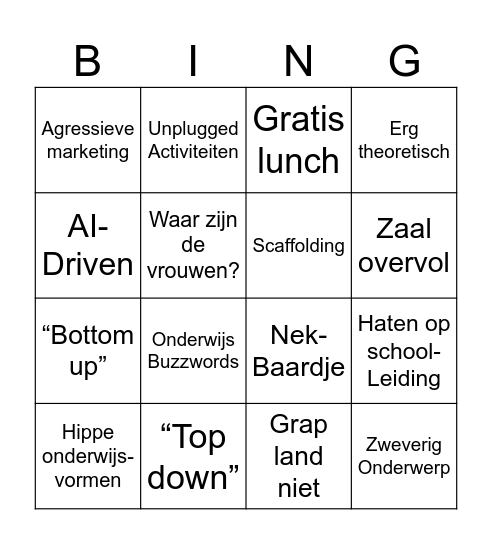 I&I en Me Bingo Card