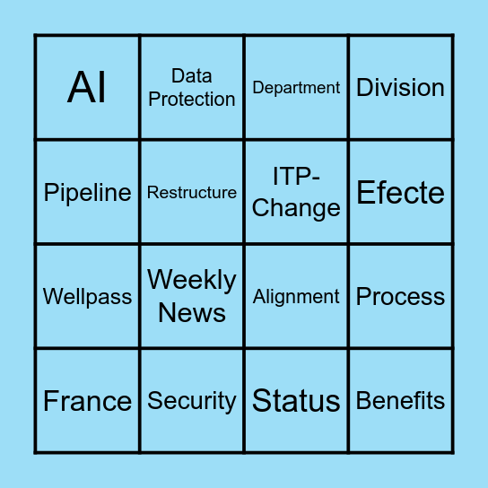Team Bingo Card