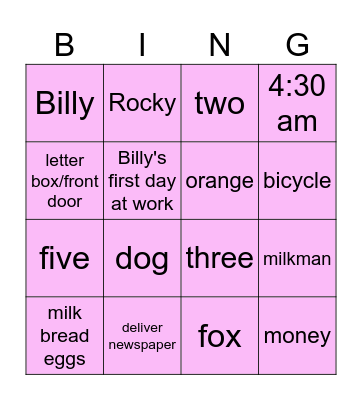 Awards Day Bingo Card