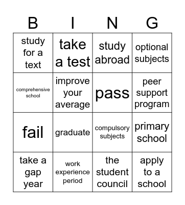 LU9: Words & Phrases (Theme 5) Bingo Card