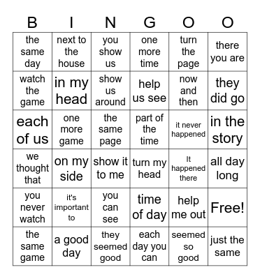 GATOR TIME Bingo Card