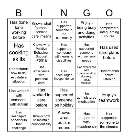 Gatwick Bingo Card